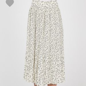 White leopard midi skirt